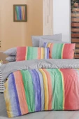 Moretti Multicolour Çift Kişilik %100 Pamuk Fancy Poplin Nevresim Takımı - 3