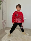 ERKEK ÇOCUK ÖRÜMCEK ADAM MODELLİ 3İPLİK ŞARDONLU EŞOFMAN TAKIMI - 1