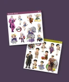 Tengen Uzui-Demon Slayer Gyomei Himejima -parlak kağıt 2 Li Set Anime Sticker Çıkartma-kimetsu no yaiba - 1