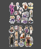 Tengen Uzui-Demon Slayer Gyomei Himejima -parlak kağıt 2 Li Set Anime Sticker Çıkartma-kimetsu no yaiba - 5