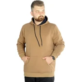 Erkek Sweatshirt Kapşonlu Pocket Basic C20562 Sütlükahve thumbnail 3