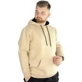 Erkek Sweatshirt Kapşonlu Pocket Basic C20562 Bej - 2