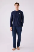 Arnetta Erkek Pamuklu Comfortablelıfe Bisiklet Yaka Uzun Kollu Pijama Takım - 1