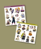 Gyomei Himejima -Tengen Uzui-Demon Slayer parlak kağıt 2 Li Set Anime Sticker Çıkartma-kimetsu no yaiba - 1