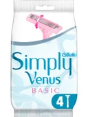 Gillette Simply Venus 3 Kadın Kullan At Tıraş Bıçağı 4'lü Kaygan Bantlı Tahriş Azaltıcı Başlık thumbnail 4