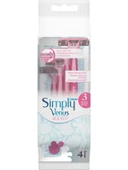 Gillette Simply Venus 3 Kadın Kullan At Tıraş Bıçağı 4'lü Kaygan Bantlı Tahriş Azaltıcı Başlık thumbnail 5