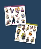 Gyomei Himejima -Tengen Uzui-Demon Slayer parlak kağıt 2 Li Set Anime Sticker Çıkartma-kimetsu no yaiba - 2