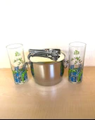 2 ADET EFE ÖZEL SERİ RAKI BARDAĞI 1 ADET ÇELİK BUZ KOVASI ÇİF KATMANLI MAŞALI KAPAKLI KOVA - 2