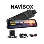 Navibox 140 Açılı 1080P DVR Dokunmatik Ayna Yol Kayıt Kamerası NV2140DA Ön Arka Kamera thumbnail 2