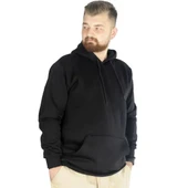 Erkek Sweatshirt Kapşonlu Kanguru Pocket Basic C20562 Siyah - 2