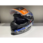 SWAY 817 B503 VİZÖRLÜ KAPALI SİYAH MAVİ BEYAZ X LARGE thumbnail 1