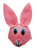 Pembe Renk Kulaklı Tavşan Şapkası Hayvan Şapkası - 1