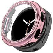 Samsung Galaxy Watch 8 40mm İle Uyumlu Zarif Kristal Taşlı Kasa Koruyucu Kılıf  Pembe thumbnail 1