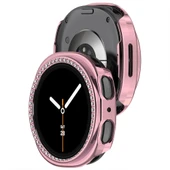 Samsung Galaxy Watch 8 40mm İle Uyumlu Zarif Kristal Taşlı Kasa Koruyucu Kılıf  Pembe thumbnail 2
