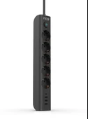 Inca IPW-44TU 5 port 2x USB+ Type-C Akım Korumalı Led Tuşlu  Priz 1.5M - Siyah - 1