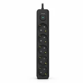 Inca IPW-44SY3 5 port Akım Korumalı Led Tuşlu Priz 3M - Siyah - 1