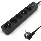 Inca IPW-44SY 5 Port Akım Korumalı Led Tuşlu Priz 1.5M - Siyah thumbnail 2
