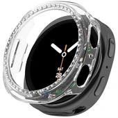 Samsung Galaxy Watch 8 40mm İle Uyumlu Zarif Kristal Taşlı Kasa Koruyucu Kılıf  Şeffaf thumbnail 1