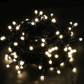 10m Boncuk Lamba Gün Işığı 8 Fonksiyon 100 Led Fişli Uzatma Kablolu siyah kablo - 1
