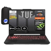 Asus Tuf Gaming A15 FA507NUR-LP036EP1 Ryzen 7 7435HS 24GB Ram 512GB SSD Rtx 4050 140W 144Hz WIN11 Pro 15.6'' + Elektropasaj Çanta - 1