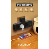 Termal Akım Korumalı Isıya Dayanıklı 3’lü Priz 3x Usb 1x Type-c thumbnail 2