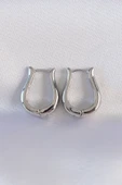 Pirinç Gümüş Renk İçi Boş Gül Küpe - TJ-BKP8977 - 1