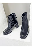 Guja 26K415-1 Rugan Özel Tasarım Arkadan Fermuarlı Topuklu Kadın Bot thumbnail 4