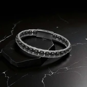 Oniks Doğaltaş Ve Çelik Halat Örme Bileklik 31832B2DH1 thumbnail 2