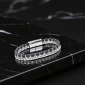 Elmas Kesim Hematit Ve Çelik Zincir Bileklik 31832B21D1 thumbnail 2