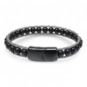 Oniks Doğaltaş Ve Çelik Halat Örme Bileklik 31832B2DH1 thumbnail 1