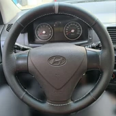 DİKİŞLİ DİREKSİYON KILIFI SİYAH DERİ NOKTALI DERİ GRİ YÜZÜK / DİKİŞLİ HYUNDAİ ACCENT ERA GETZ İÇİN thumbnail 1