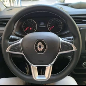 DİKİŞLİ DİREKSİYON KILIFI NOKTALI DERİ GRİ DİKİŞLİ RENO EXPRESS TALİANT İÇİN thumbnail 1