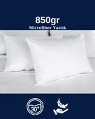 Microfiber Kumaş Yastık | Boncuk Silikon | Beyaz | 850gr | 50x70 - 3