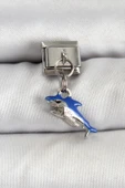 316L Çelik Sallantılı Köpekbalığı Model Gümüş Renk Nomination Charm - TJ-BC1463 - 1