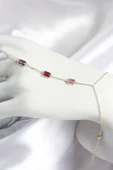 Pirinç Renkli Zirkon Taşlı Dikdörtgen Model Gold Renk Kadın Şahmeran - TJ-SN693 - 1