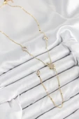 Pirinç Zirkon Taşlı Kutup Yıldızı Model Gold Renk Y Kolye - TJ-BKO10452 - 2