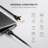PrimeX PX-CAT715M Altın Uçlu Siyah Cat7 Ethernet Kablo 15 Metre Gigabit - 5