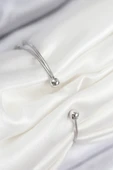 Pirinç Zirkon Taşlı Kalp Model Gümüş Renk Kadın Bileklik - TJ-BB7856 - 2