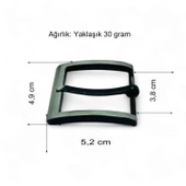 Kemer Tokası 3,8 cm Siyah Silme 1 Adet - 3