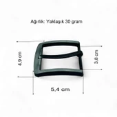 Kemer Tokası 3,8 cm Siyah Silme 1 Adet - 3