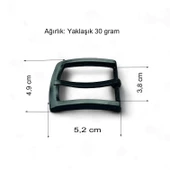 Kemer Tokası 3,8 cm Siyah Silme 1 Adet - 3