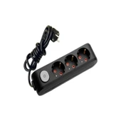 Viko Siyah Üçlü Anahtarlı Grup Priz 2 Metre thumbnail 1