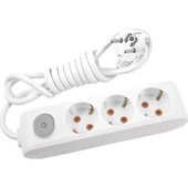 Viko Multilet Kablolu Anahtarlı Topraklı Üçlü Grup Priz Uzatma 5 Metre 90117305 - 1