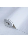 Adawall Kaba Doğal Keten Kumaş Desenli Duvar Kağıdı, Alfa 3719-1 -Beyaz, 16,50 M² - 3