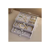 Piev House By House Çekmeceli Aynalı ve Üç Katlı Çekmeceli Takı Kozmetik Organizer İkili Set - 5