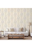 Adawall Çiçek Detaylı Rokoko Damask Deseni Duvar Kağıdı, 16,5 m2, Bej, Açık, Beyaz - Seven 7805-1 thumbnail 1