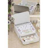 Piev House By House Çekmeceli Aynalı ve Üç Katlı Çekmeceli Takı Kozmetik Organizer İkili Set - 3