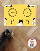 Petmat Kedi Mama Paspası , Kaymaz Taban , Yıkanabilir , Evcil Hayvan Paspası 002-S - 1