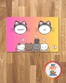 Petmat Kedi Mama Paspası , Kaymaz Taban , Yıkanabilir , Evcil Hayvan Paspası 008-PS - 1