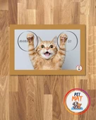 Petmat Kedi Mama Paspası , Kaymaz Taban , Yıkanabilir , Evcil Hayvan Paspası 009-K - 1